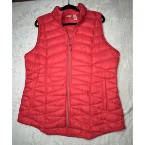 Westbound Silky Quilted Puffer Vest Women XL Pink Sleeveless Pockets Full Zipper